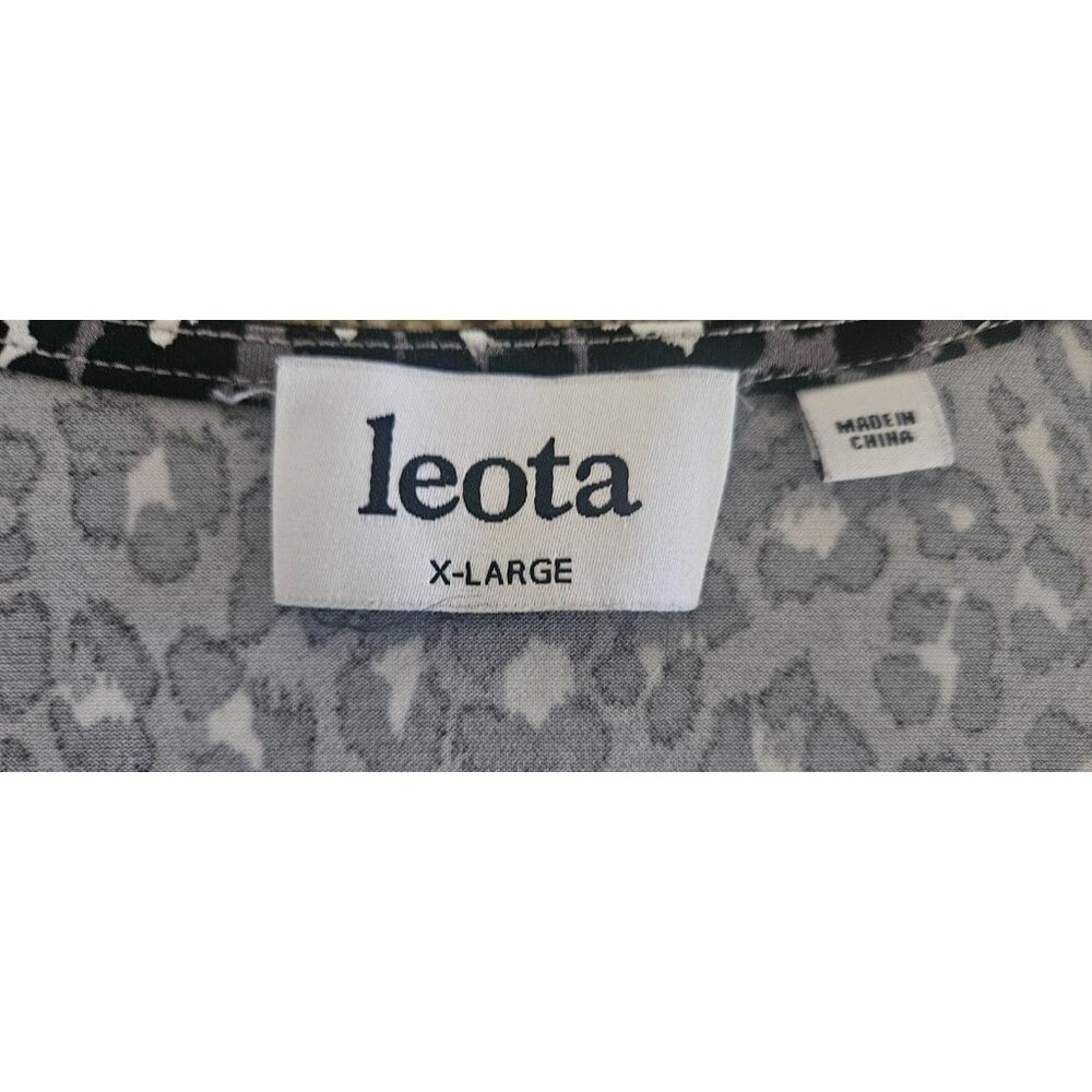 Leota Libby Faux Wrap Dress Black and Gray Animal Print Size XL - Picture 5 of 6